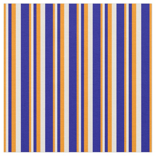 Dunkle Orange-, Beige- und Dunkelblaulinien Stoff (Nahaufnahme)