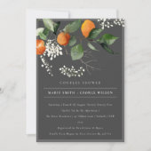 Dunkle Orange Blossom Foliage Paare Dusche laden Dankeskarte (Vorderseite)