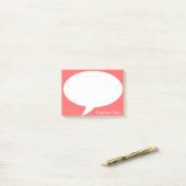 Dunkle Orange-Talk-Blase gerundet Personalisiert Post-it Klebezettel (Auf Schreibtisch)