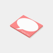 Dunkle Orange-Talk-Blase gerundet Personalisiert Post-it Klebezettel (angewinkelt)