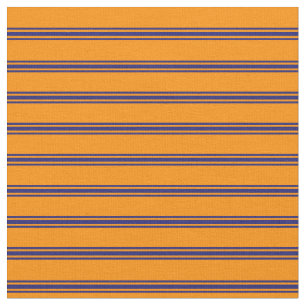 Dunkle Orange- und Mitternachtsblau gestreift/gefl Stoff
