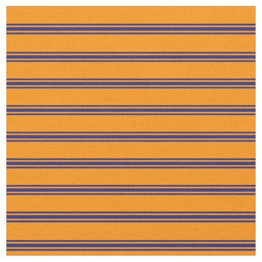 Dunkle Orange- und Mitternachtsblau gestreift/gefl Stoff (Nahaufnahme)