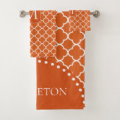 Dunkle Orangenfolie - Monogramm Badhandtuch Set (Insitu)