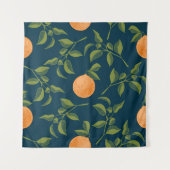 Dunkle Orangenzitruszweige im Hintergrund Wandteppich (Vorderseite)