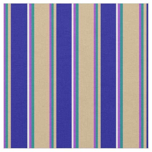 Dunkle Orchidee, Aquamarin, Tan, Dunkelblau und We Stoff (Nahaufnahme)