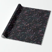 Dunkle Orchidee Maximalistischer gotischer Blumen Geschenkpapier (Ungerollt)