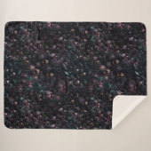 Dunkle Orchidee Maximalistischer Gotischer Floral  Sherpadecke (Vorderseite (Horizontal))