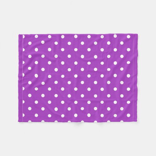 Dunkle Orchideen-Polka-Punkt-Fleece-Decke Fleecedecke (Vorderseite (Horizontal))