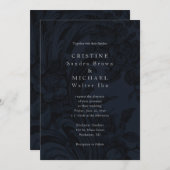 Dunkle ornamentale Hochzeitseinladung Einladung (Vorne/Hinten)