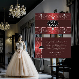 Dunkle Ornamentalrinde, rote Verzierte Grenzen mit Visitenkarte