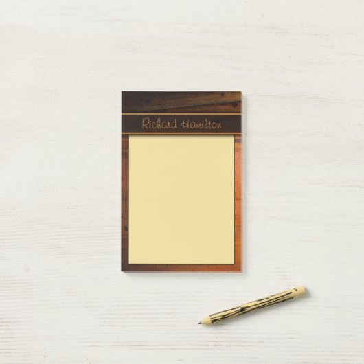 Dunkle Ostsee-Pine-Imitate Holz Große Post-it®-Not Post-it Klebezettel (Auf Schreibtisch)