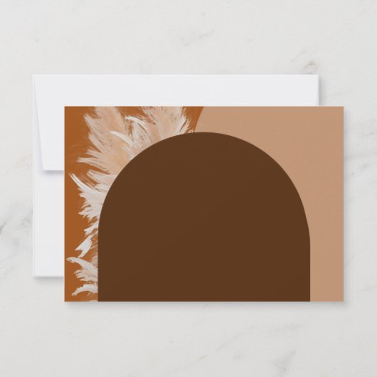 Dunkle Pampasgras und Bögen - RSVP-Karte für Hochz RSVP Karte (Rückseite)