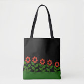 Dunkle Pastellrote Blumengestaltung Tasche (Vorderseite)