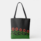 Dunkle Pastellrote Blumengestaltung Tasche (Rückseite)