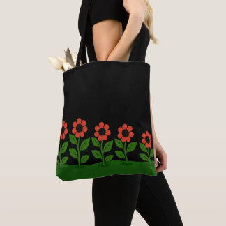 Dunkle Pastellrote Blumengestaltung Tasche
