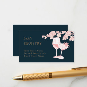 Dunkle Perle Champagner Retro-Brautparty-Register Begleitkarte