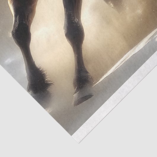 Dunkle Pferdeherde Galopp im Schnee Decoupage Seidenpapier (Ausschnitt)