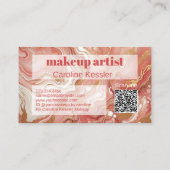 Dunkle Pfirsichkoralle Rosa Gold Marmor Art Muster Visitenkarte (Rückseite)