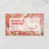 Dunkle Pfirsichkoralle Rosa Gold Marmor Art Muster Visitenkarte (Vorderseite)