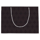 Dunkle Pflaume Gothic Fleur de Lis Große Geschenktüte (Vorderseite)