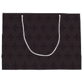 Dunkle Pflaume Gothic Fleur de Lis Große Geschenktüte (Rückseite)