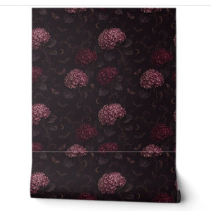 Dunkle Pflaume Rosa Hortensie Victorian Gothic Tapete
