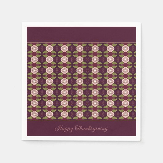 Dunkle Pflaume und Olivgrün Serviette (Vorderseite)