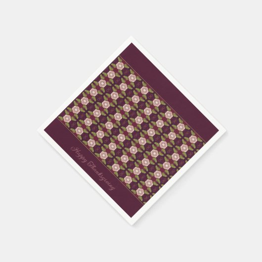 Dunkle Pflaume und Olivgrün Serviette (Ecke)