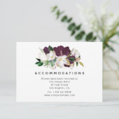 Dunkle Pflaumensamt und weiße Hochzeitsunterkünfte Begleitkarte (Stehend Vorderseite)