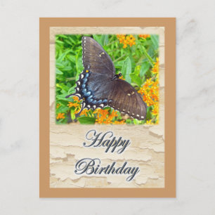 Dunkle Phase Tiger Frack Butterfly Geburtstag Postkarte