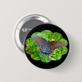 Dunkle Phase Tiger Swallowtail Schmetterlingsartik Button (Vorne & Hinten)