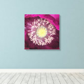 Dunkle Pink Oriental Mohnblume Floral Leinwanddruck (Insitu (Holzboden))
