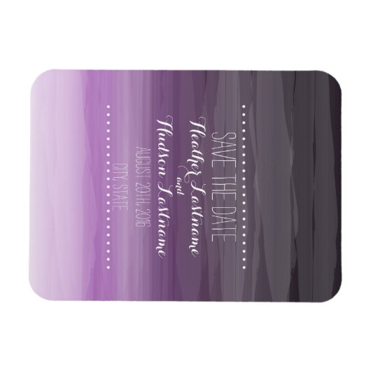 Dunkle Plum Ombré Hochzeit speichern das Datum Mag Magnet (Horizontal)