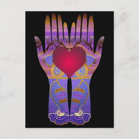 Dunkle Postkarte für die Himmelshänder (Vorderseite)