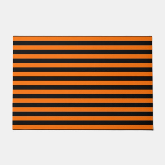 Dunkle Pumpkin Orange und Schwarz Horizontale Hexe Fußmatte (Vorderseite)