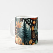 Dunkle Pumpkin-Tasse Herbstwasserfarbe Fallende Bl Kaffeetasse (Vorderseite Links)