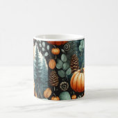 Dunkle Pumpkin-Tasse Herbstwasserfarbe Fallende Bl Kaffeetasse (Mittel)
