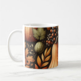 Dunkle Pumpkin-Tasse Herbstwasserfarbe Fallende Bl Kaffeetasse