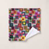 Dunkle Quadrate auf Licht Badhandtuch Set (Waschlappen)