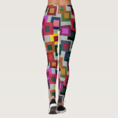 Dunkle Quadrate auf Licht Leggings (Rückseite)