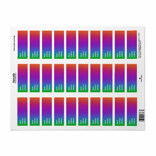 Dunkle Rainbow-Rücksendeadressen-Aufkleber (Vorne)
