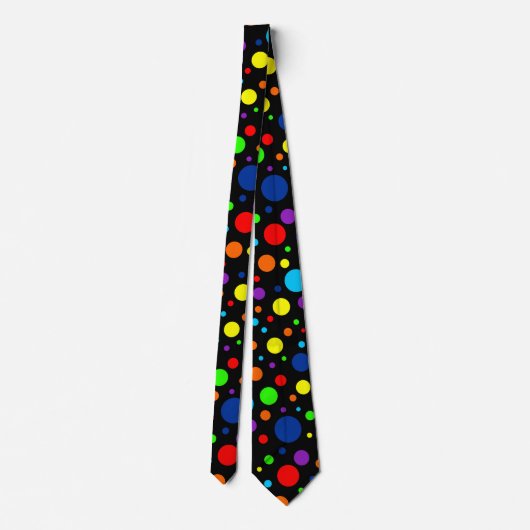 Dunkle Rainbow Spots Krawatte (Rückseite)