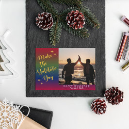 Dunkle Rainbow Yuletide Holiday Foto Card Einladung