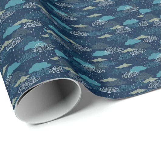 Dunkle Rainy Night Geschenkpapier (Rolleneckpunkt)