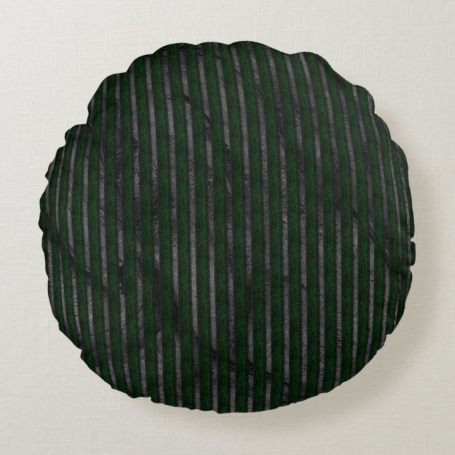 Dunkle, raue Streifen über farbiges abstraktes Des Rundes Kissen (Vorderseite)