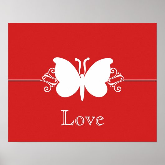 Dunkle Red Butterfly Wirbel Virtue Poster (Vorne)