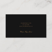 Dunkle Red Floral Black Business Card Hochzeit Visitenkarte (Rückseite)