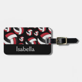 Dunkle Red Volleyball Sportart Gepäckanhänger (Vorderseite horizontal)