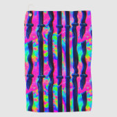 Dunkle Regenbogen-Glitch-Balken Golfhandtuch (Vorderseite)