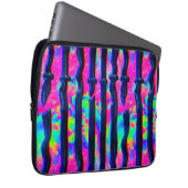 Dunkle Regenbogen-Glitch-Balken Laptopschutzhülle (Vorne Rechts)